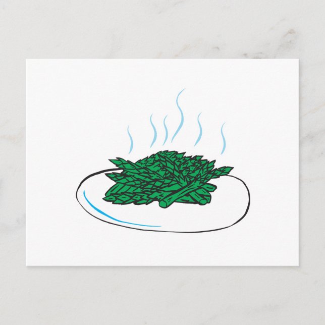 Cartão Postal espargos em uma placa (Frente)