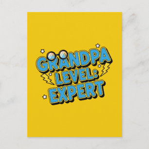 Cartão Postal especialista nível avô (estilo desenho animado)