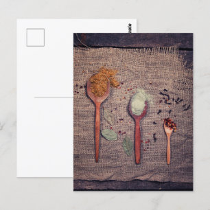 Cartão Postal Especiarias em colheres