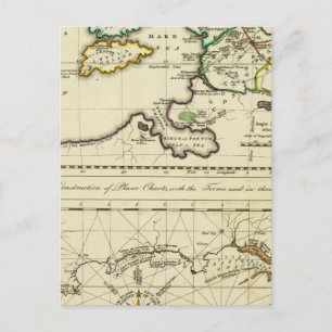 Cartão Postal Espécime de mapa mundial de cartas geográficas