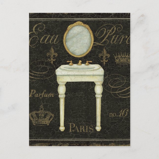 Cartão Postal Espelhamento de Vintage e Sink (Frente)