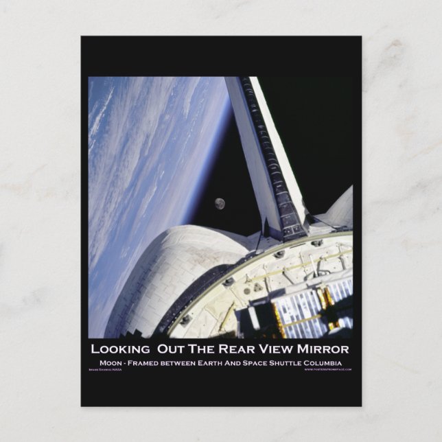 Cartão Postal Espelho Da Vista Traseira Do Shuttle Do Espaço (Frente)