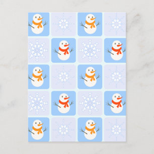Cartão Postal Espelho de neve e flocos de neve com verificação d
