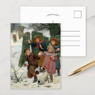 Cartão Postal Espera, Aí Vem Ele.   Arthur John Elsley