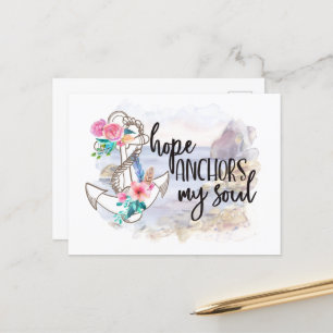 Cartão Postal esperança ancora alma encorajamento palavra arte