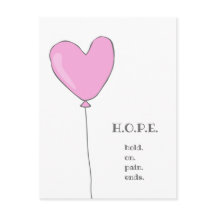 Esperança - Balão Rosa com Citação Motivacional Do