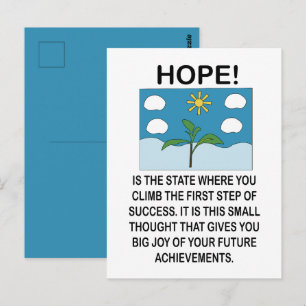 Cartão Postal Esperança e Inspiração Motivacional