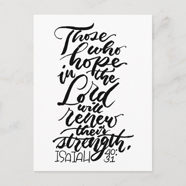 Cartão Postal Esperança no Lord Brush Script (Frente)
