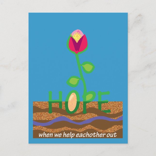Cartão Postal Esperança quando nos ajudarmos (Frente)