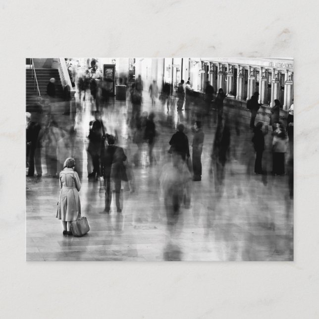 Cartão Postal Esperando na Grande Estação Central (Frente)