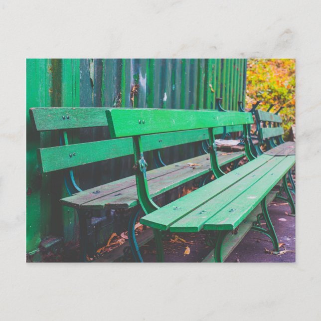 Cartão Postal Esperando os bancos do Green Park (Frente)