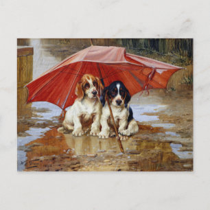 Cartão Postal Espere até que as nuvens rolem por W.H. cachorros