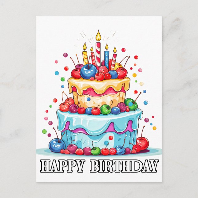 Cartão Postal Espero que você tenha um feliz aniversário (Frente)