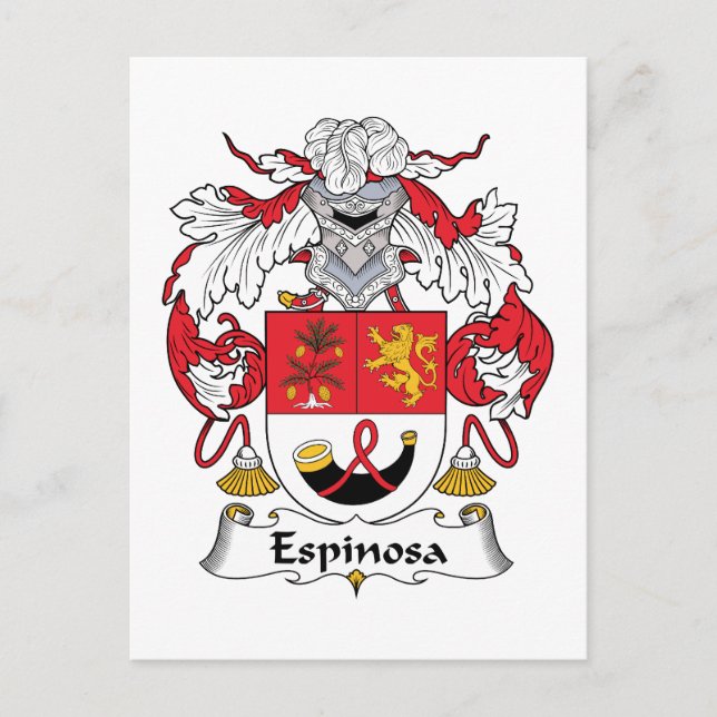 Cartão Postal Espinosa Family Crest (Frente)