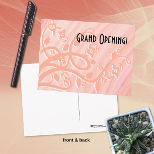 Cartão Postal Espirais de Pêssego, Filigrana e Flores Texto Pers
