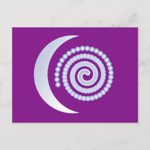 Cartão Postal Espiral da Lua Silver em roxo