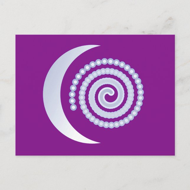 Cartão Postal Espiral da Lua Silver em roxo (Frente)
