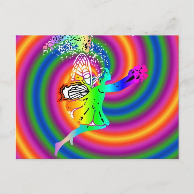 Cartão Postal espiral de fada (Frente)