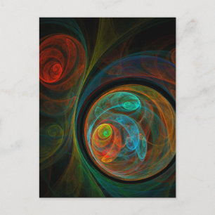 Cartão Postal Espiral de Renascimento Arte Abstrata Cósmica Mode