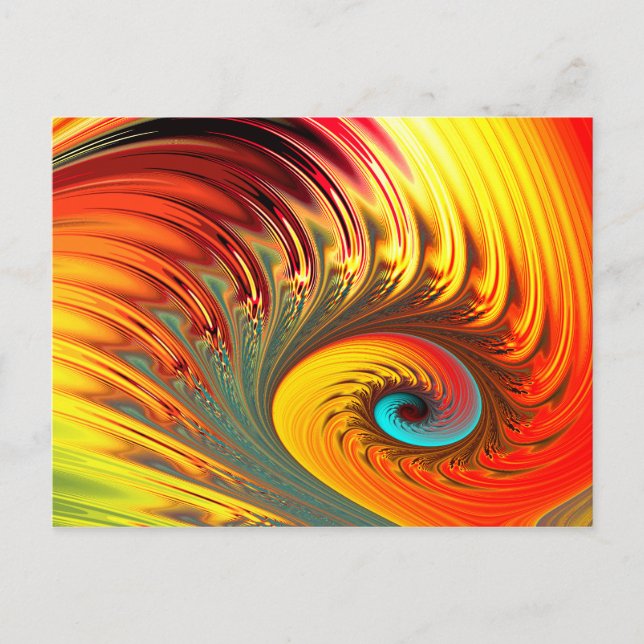 Cartão Postal Espiral Fractal Fireball (Frente)