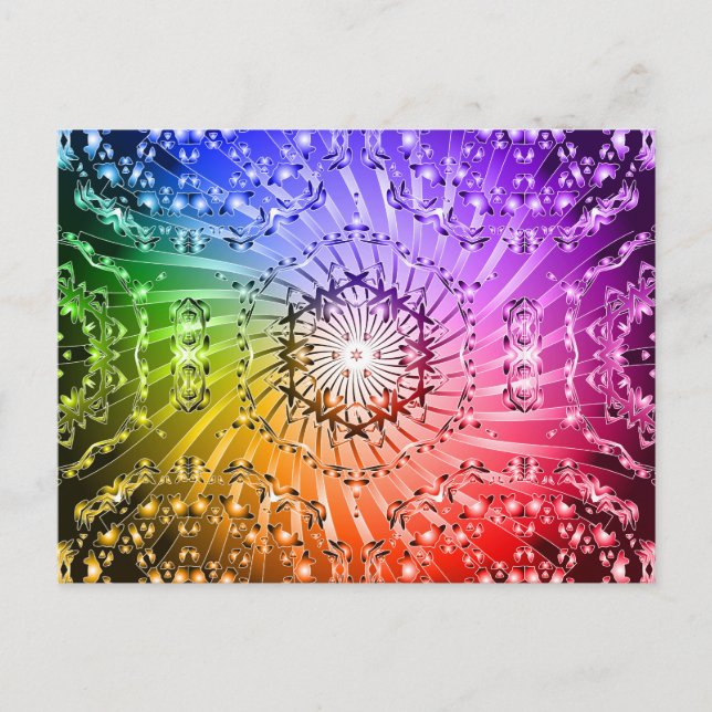 Cartão Postal Espiral Psicodélica: Arte vetorial: (Frente)