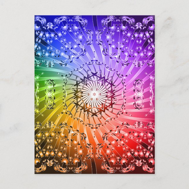 Cartão Postal Espiral psicodélica: Arte vetorial: (Frente)