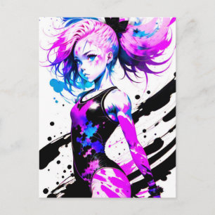 Cartão Postal Espírito Abstrato de ginástica do ginasta