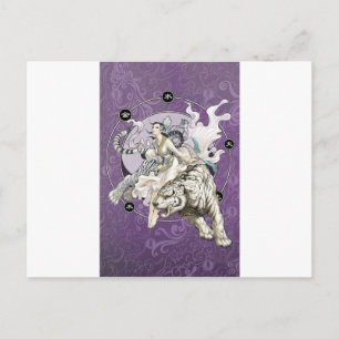 Cartão Postal Espírito Chinês do Tigre com Elementar Chinês