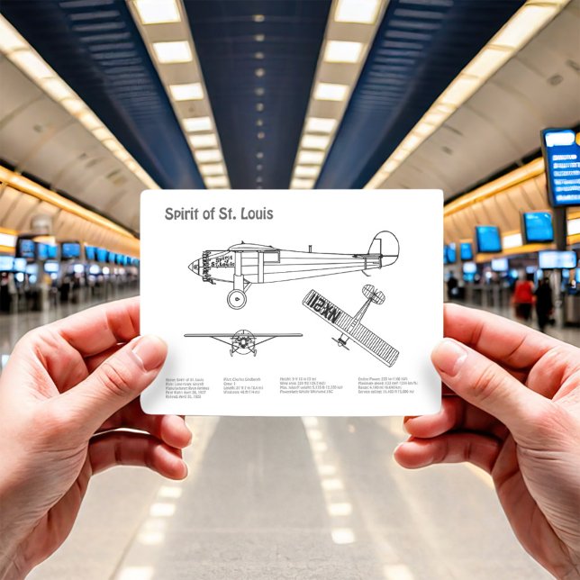 Cartão Postal Espírito de Rua. Louis - Planos de Aeronave Bluepr (Criador carregado)