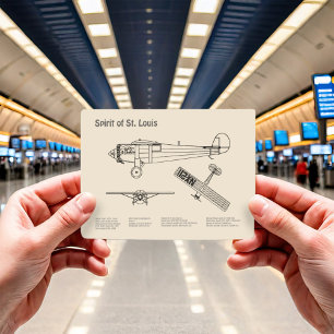 Cartão Postal Espírito de Rua. Louis - Planos de Aeronave Bluepr