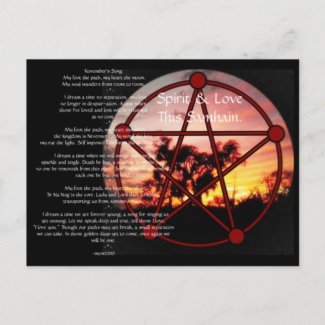 Cartão Postal Espírito de Samhain (Frente)