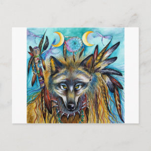 Cartão Postal Espírito do Xamã Lobo