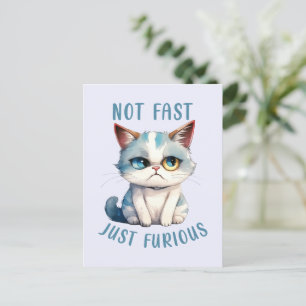 Cartão Postal Espírito Felino da Fiery - Design de Gato Irritado