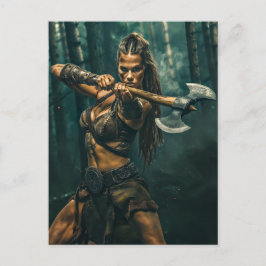 Cartão Postal Espírito Guerreiro da Mulher Viking Canalizando