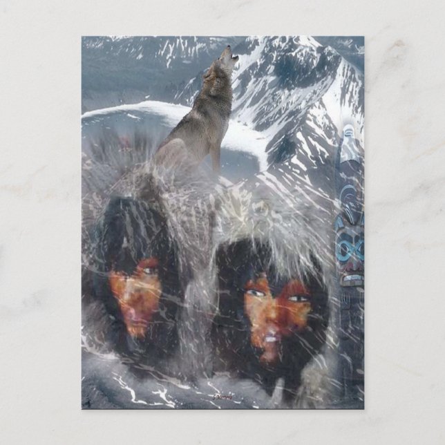 Cartão Postal Espírito Nativo no Alasca (Frente)