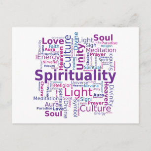 Cartão Postal Espiritualidade - Nuvem de Palavras - Rosa
