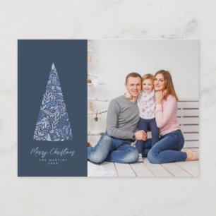 Cartão Postal Esplêndida foto de Natal/Feriado da Árvore Azul do