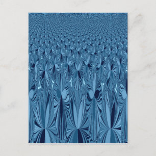 Cartão Postal Esplendor Celestial: Design de Rosa Azul Iridescen