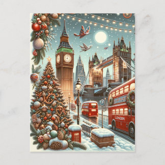 Cartão Postal Esplendor festivo de Londres - Carro de Natal vibr