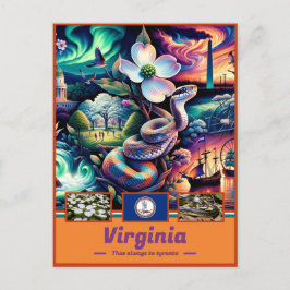 Cartão Postal Esplendor Histórico da Virgínia Marcas Elegantes