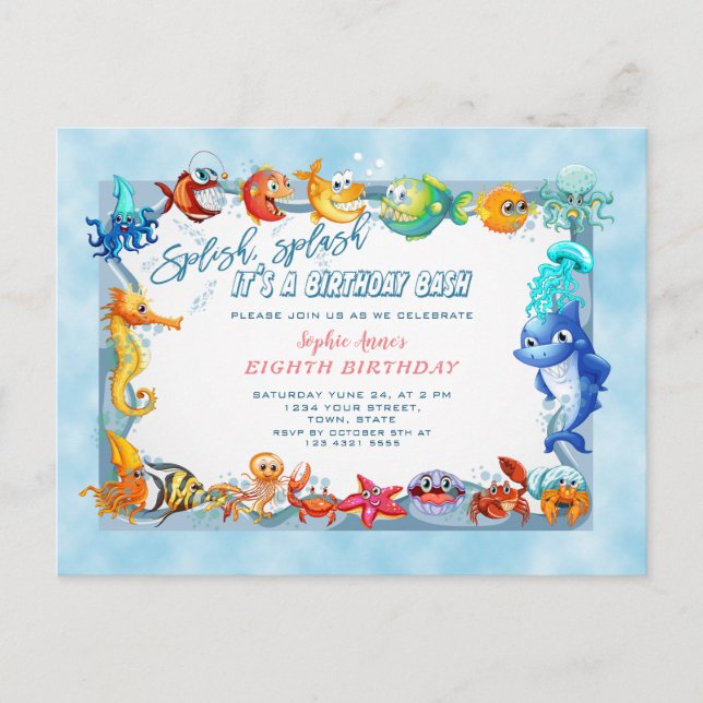 Cartão Postal Esplish Splash Girl Single Oitavo Aniversário da P (Frente)