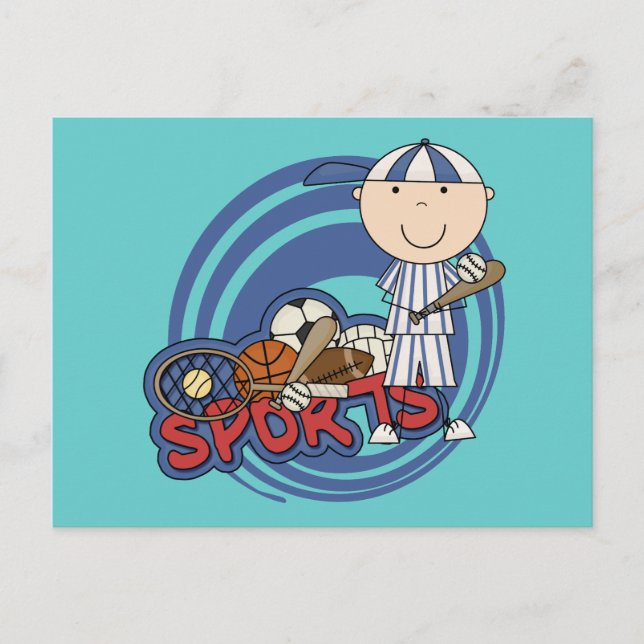 Cartão Postal Esporte Boy - Camisetas e presentes de beisebol (Frente)