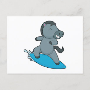 Cartão Postal Esportes aquáticos de surf de cavalo