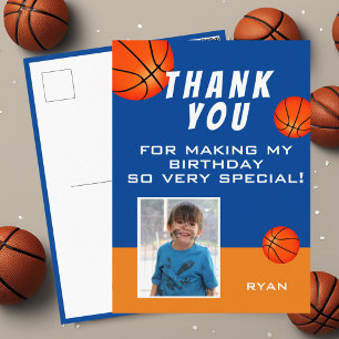 Cartão Postal Esportes de Basquete Moderno Foto de Aniversário O
