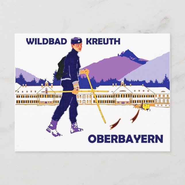 Cartão Postal Esportes de inverno em Wildbad - kreuth, Oberbayer (Frente)