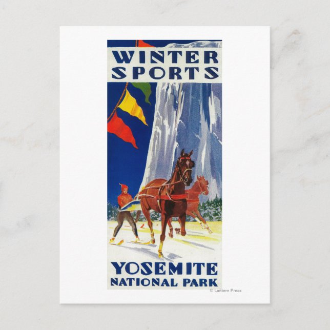 Cartão Postal Esportes de inverno em Yosemite Poster Yosemite, C (Frente)