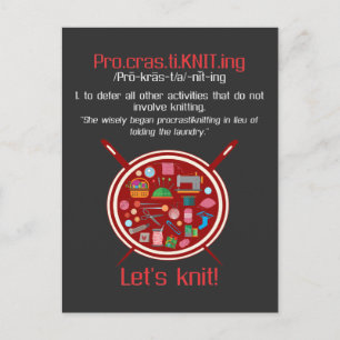 Cartão Postal Esposa Divertida de Tricô Deixa Tricotar Artesã