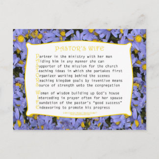 Cartão Postal Esposa do Pastor (Acrótica)