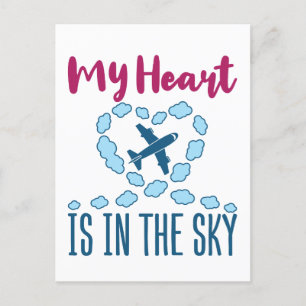 Cartão Postal Esposa Piloto Meu Coração Está No Céu