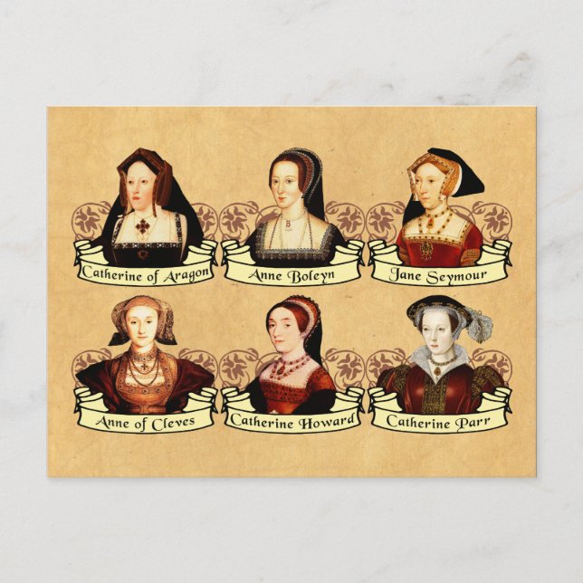 Cartão Postal Esposas SIx de Henry VIII Clássico (Frente)